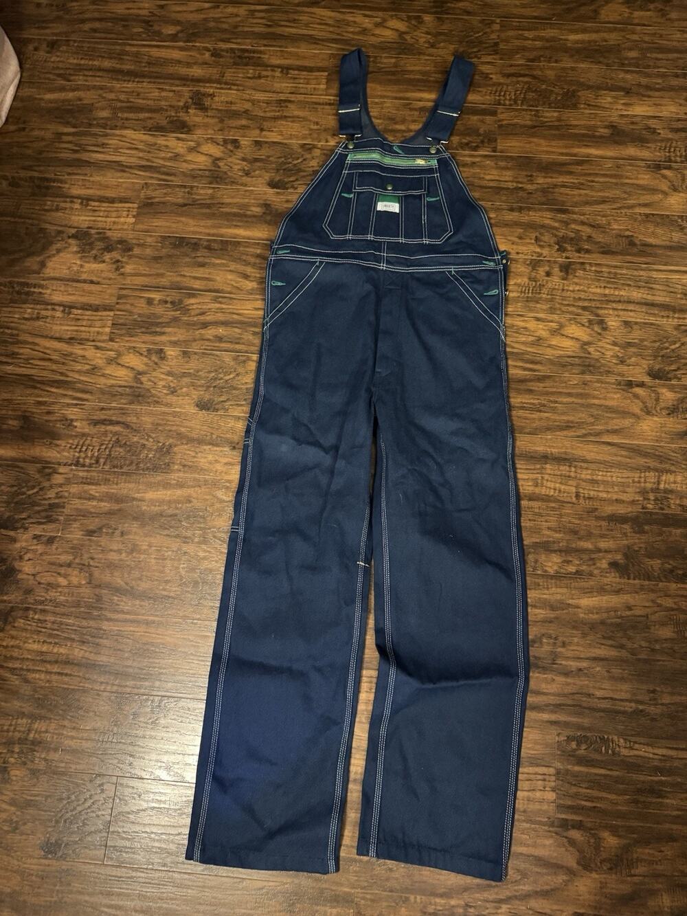 Liberty Denim Bib Overalls 34x32 Workwear Carpenter Blue Heavy Duty NWT